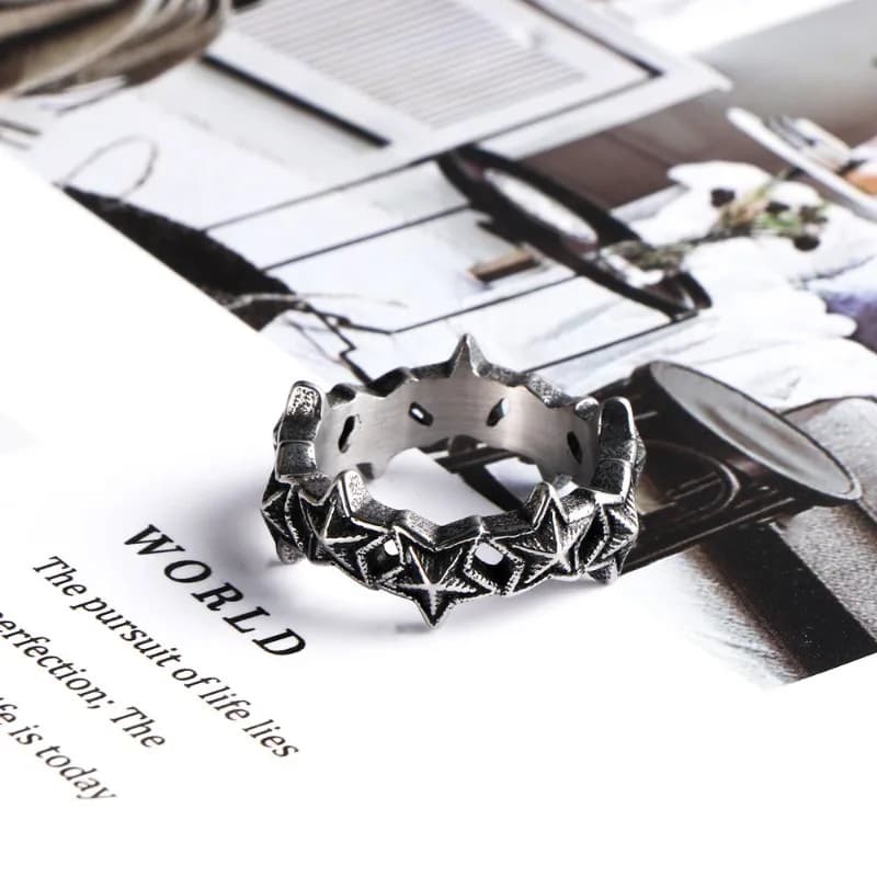 Versione coreana dell'anello con stella a cinque punte, anello sottile per coppia, accessori moda gioielli per ragazze SA973