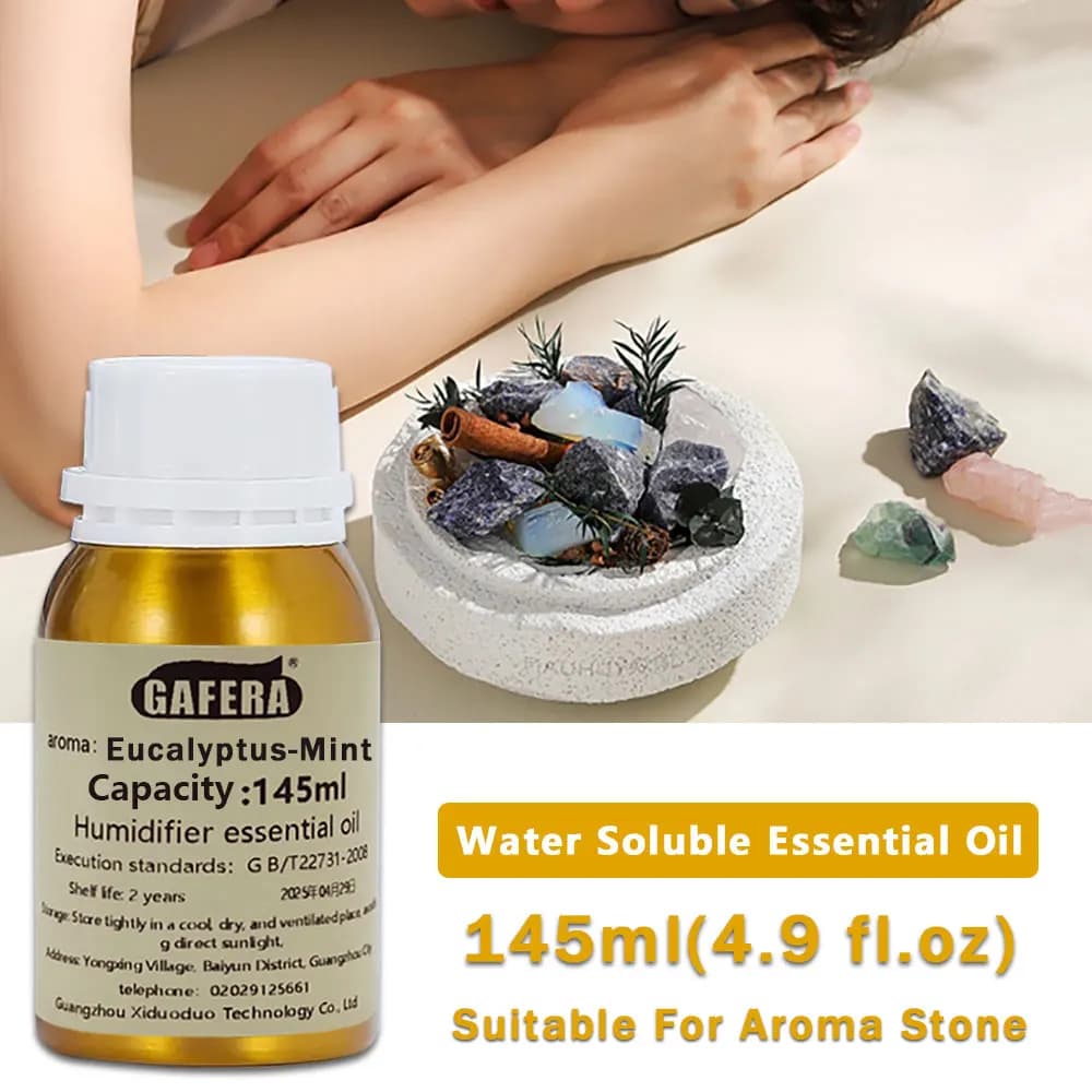 GAFERA 145ml (4.9 fl.oz) Olio Essenziale Eucalipto-Menta/Hilton - Per Pietre Aromatiche, Umidificatori e Diffusori in Legno