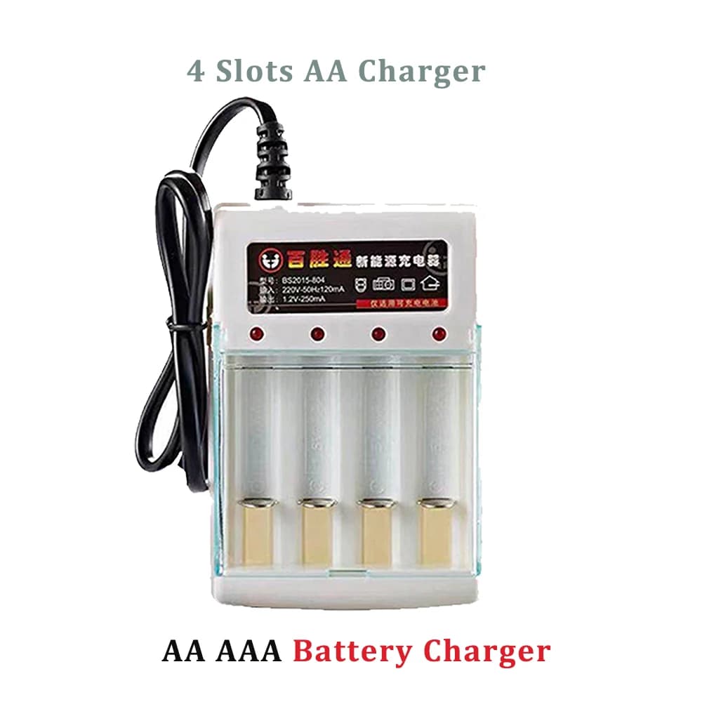 Spina UE 4 Slot Caricabatteria AA/AAA Ni-cd Ricarica rapida Ricaricabile Intelligente Per batterie 1.2V 250mA Ricarica AC220V 50HZ