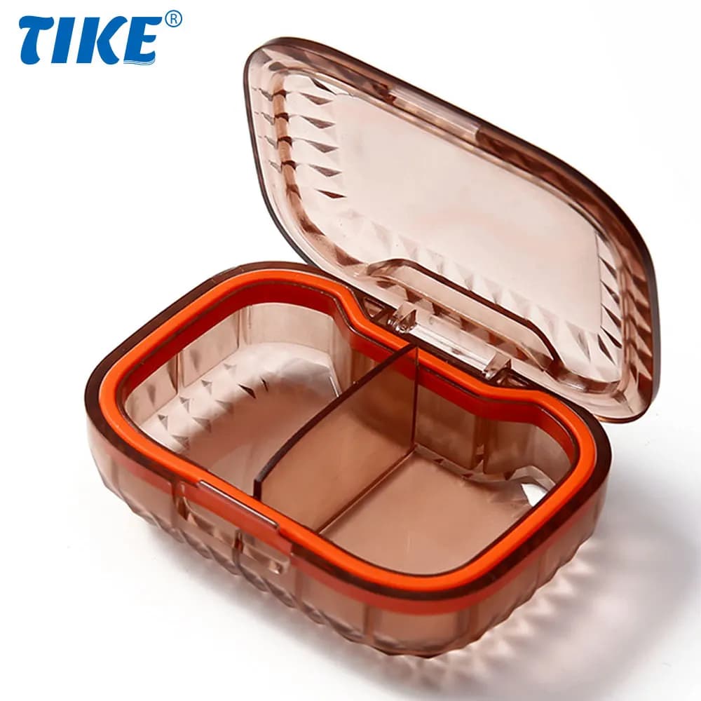 Small pill holder, 2 compartment travel pill holder, pocket pharmacy, daily medicine container for pills, vitamins
