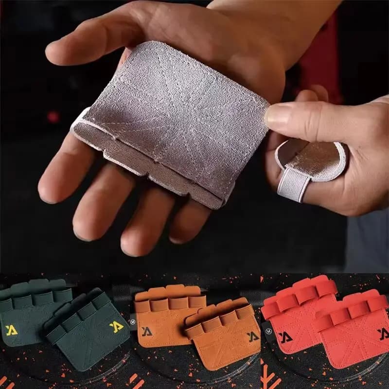 Four-tip Fitness Gloves Gym Balances Bovine Skin Weight Lifting Gloves Anti-slip Wear Resistant Palm Protecting Training Support for hands