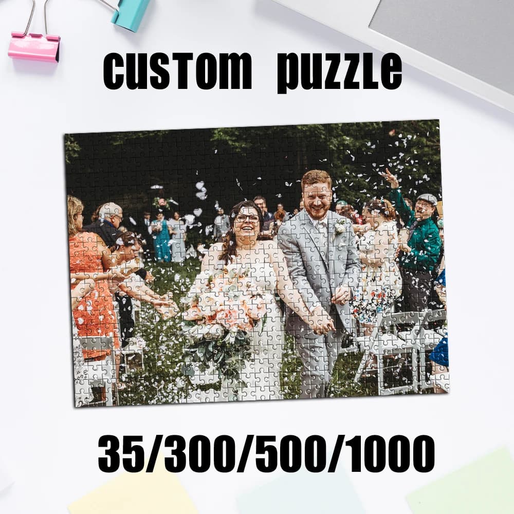 Puzzle personalizzato con foto da 35/300/500/1000 pezzi, regalo per feste, matrimoni, compleanni, San Valentino, festa della mamma