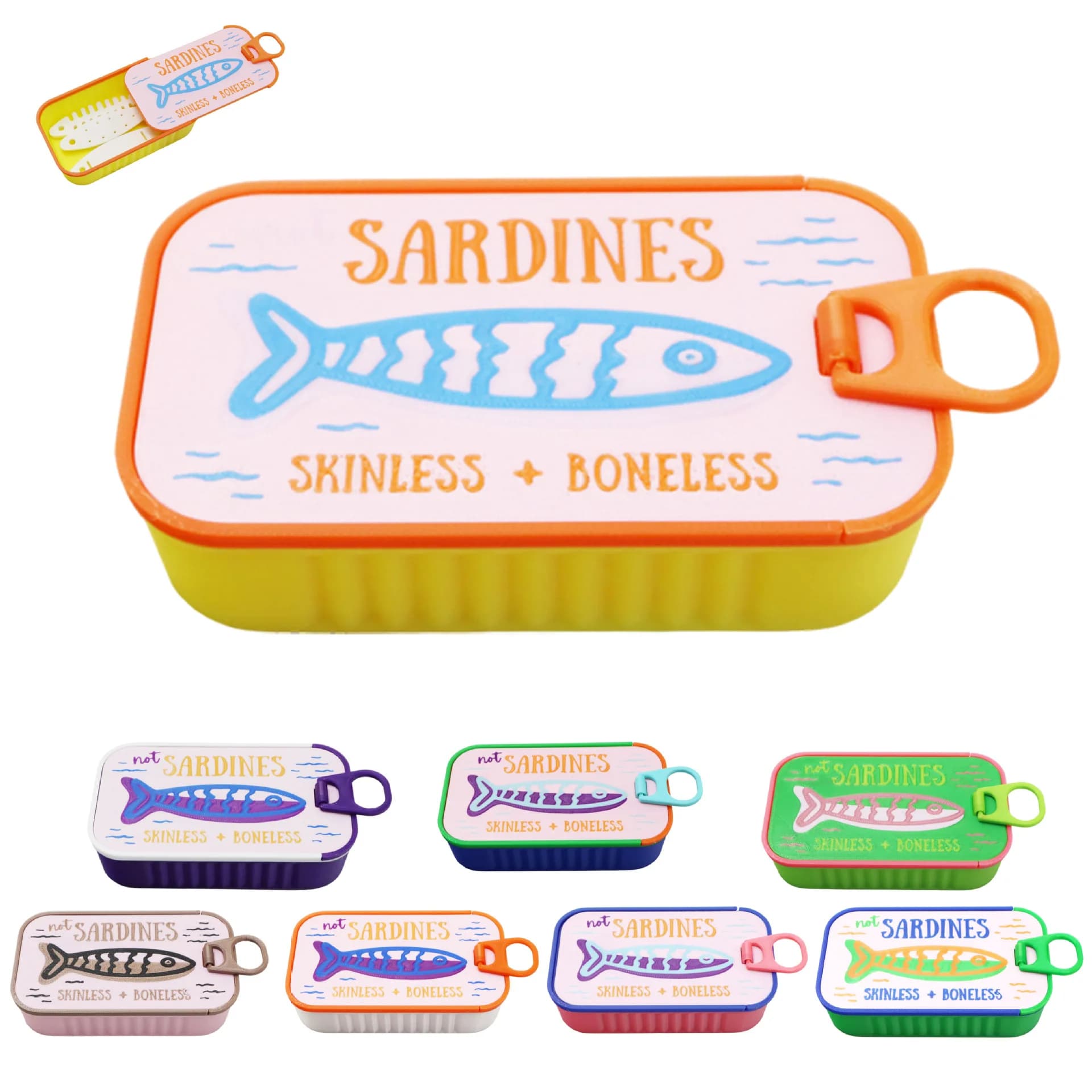 Travel Jewelry Case Cute Sardine Tin Organizer Portable Earring Ring Necklace Storage Box Mini Accessories Holder for Bag