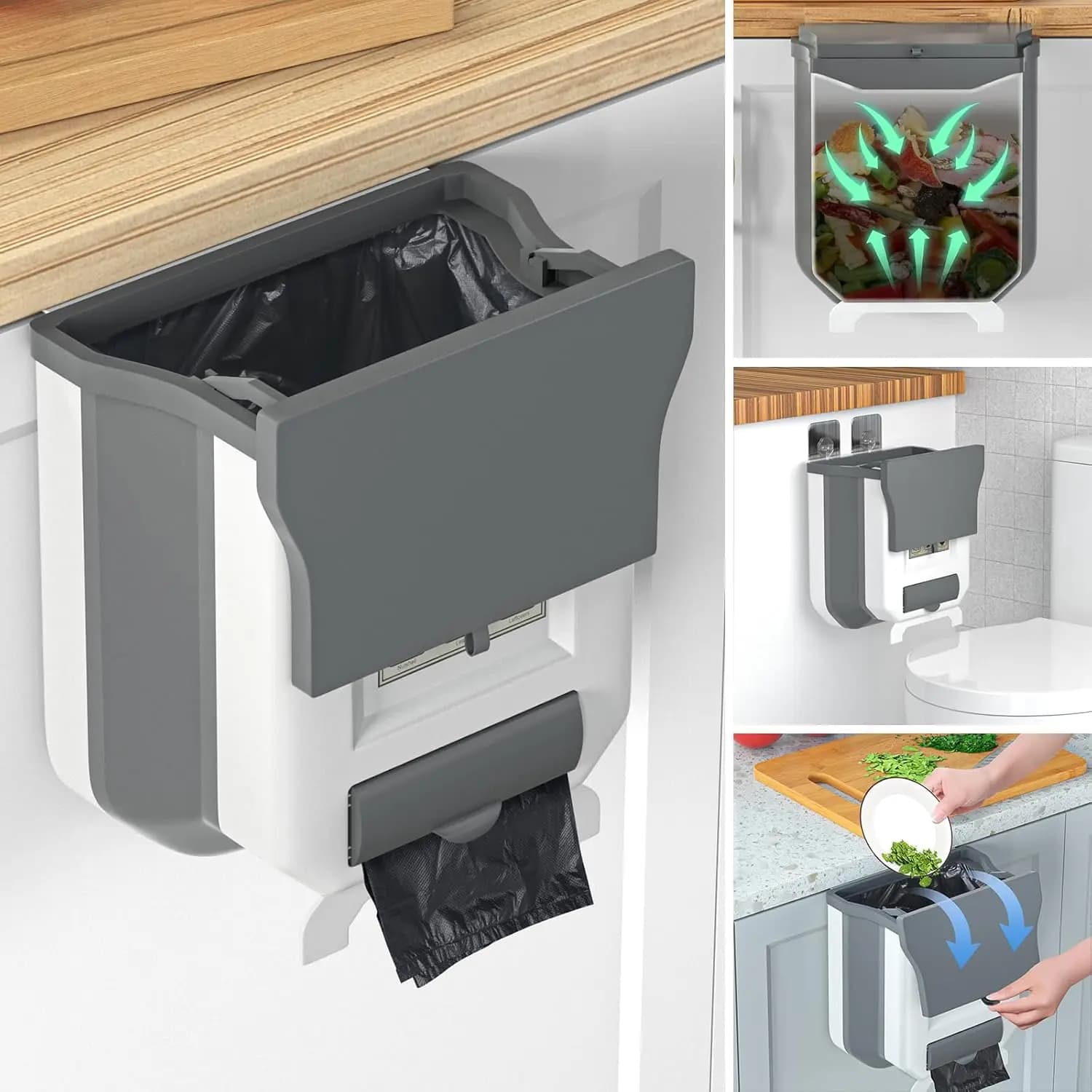 Piccolo contenitore per compostaggio con coperchio da 2,4 galloni per piano di lavoro, sottolavello, cucina, camper, campeggio