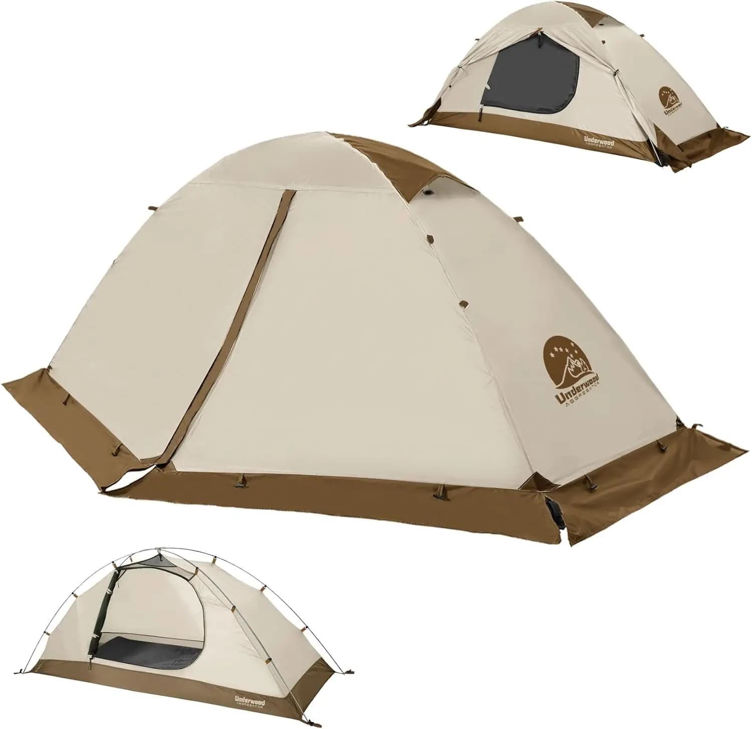 Tenda da Campeggio per 1/2 Persone, 4 Stagioni, Impermeabile e Leggera per Climi Freddi, Facile da Montare