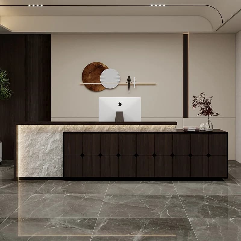 Medieval style retro custom reception desk, suitable for hotels, beauty salons, health centers, chess/card game venues, bars