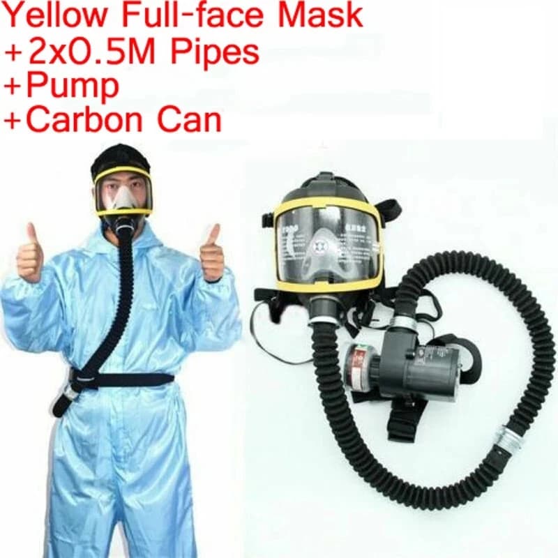 Flusso d'aria elettrico costante fornito con maschera antigas completa/mezza faccia alimentata Sistema di respirazione Dispositivo respiratore protettivo Sicurezza sul posto di lavoro