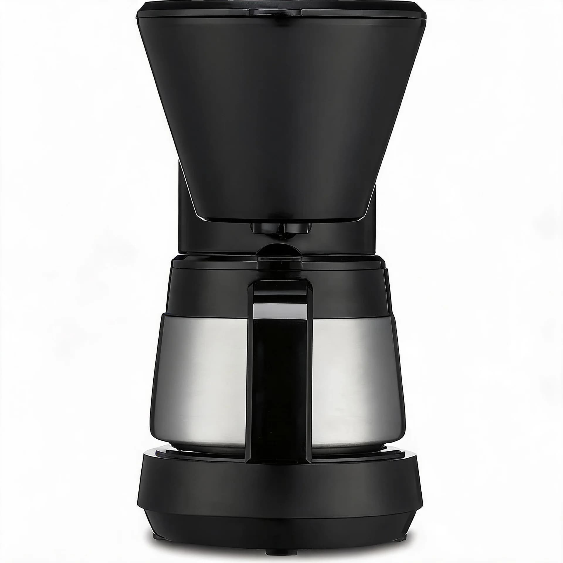 5-Cup Coffee Maker with Stainless Steel Carafe, Coffee Machine with Removable Water Reservoir, Charcoal Water Filter, 30-Min