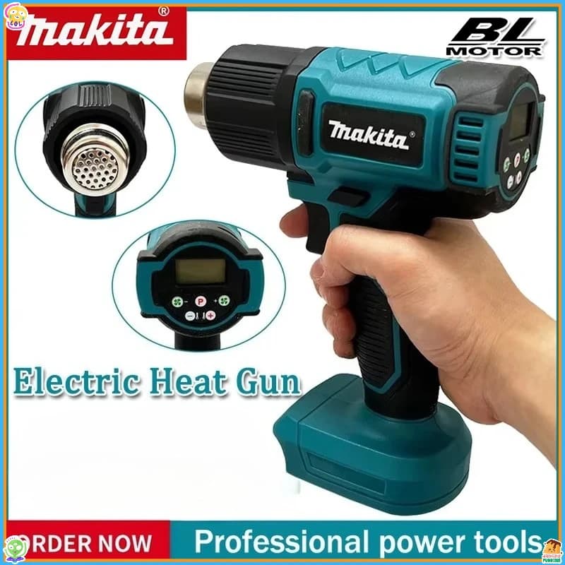 Pistola Termica Makita 18V Control Heat Gun 550 ° Pistola ad Aria Calda Portatile Senza Fili con Display LED, Strumento di Saldatura e Soffiatore Termico