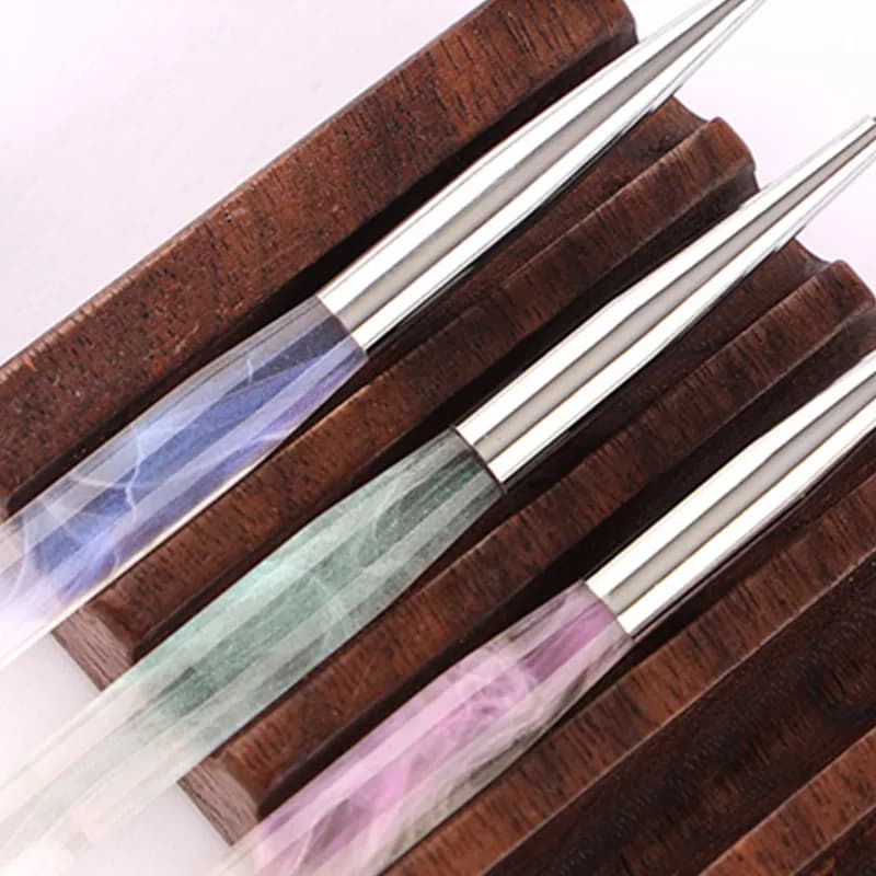 1/3Pcs Transparent Handle Nail Liner Brush Nail Painting Pen Acrylic UV Gel Brushes Crystal Manicure Tool Nail Brush