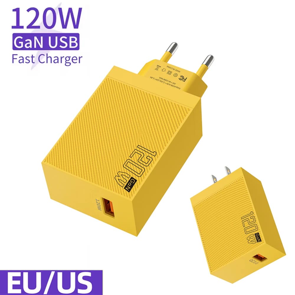 Adattatore per telefono cellulare 3.0 per caricabatterie rapido USB da 120 W per iPhone 16 15 Pro Samsung Xiaomi Huawei caricatore per telefono da parete