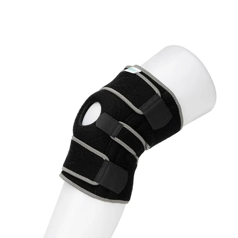 Stabilizzatore per ginocchiera unisex regolabile all'ingrosso con rondella in silicone Protezione sportiva antiscivolo Supporto per ginocchio veloce
