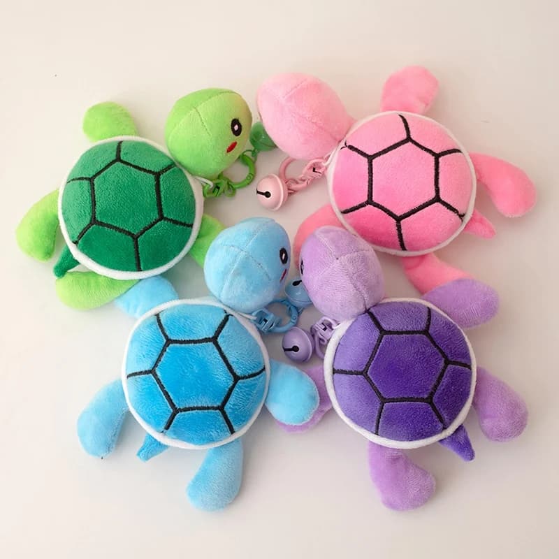 Portachiavi con ciondolo a forma di tartaruga in peluche, giocattolo per bambini e bambine, simpatico portachiavi a forma di tartaruga imbottita per zaino, auto e telefono