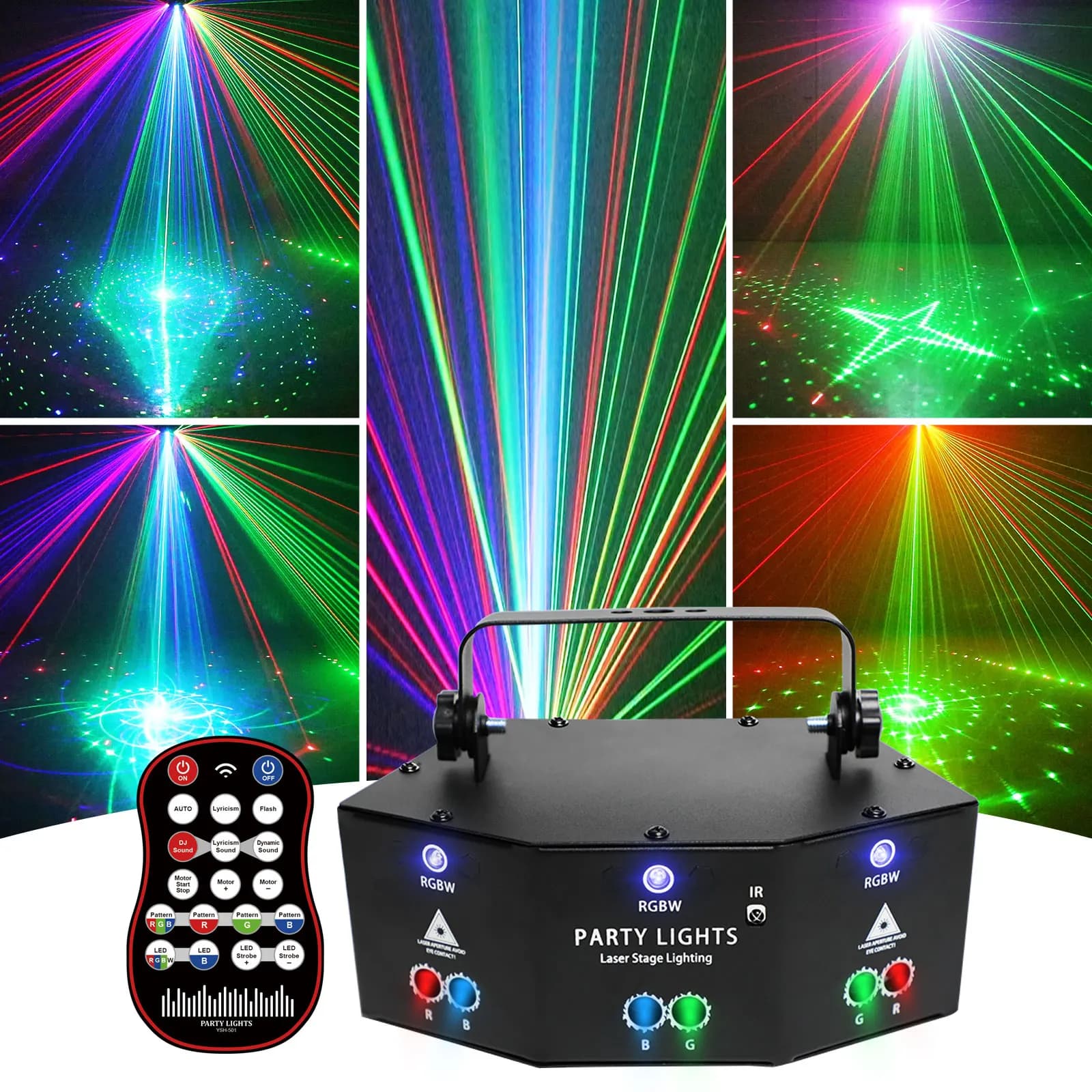 YSH 2025 Produzione Nuovo proiettore laser a LED da palco con telecomando a 9 occhi Attrezzatura per DJ per club