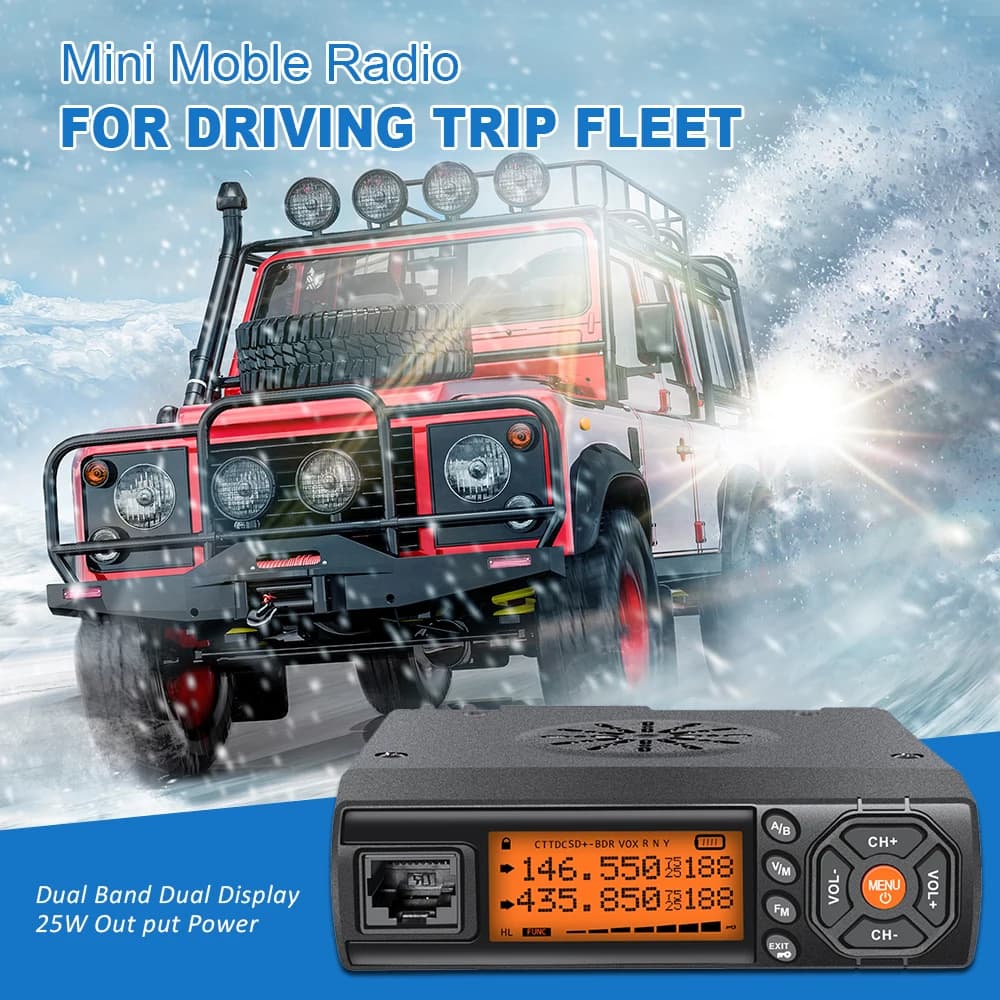 ZASTONE Z218 Mini Walkie talkie per auto 25W UHF VHF Stazione radio mobile dual-band HAM Walkie-talkie per auto leggere FM