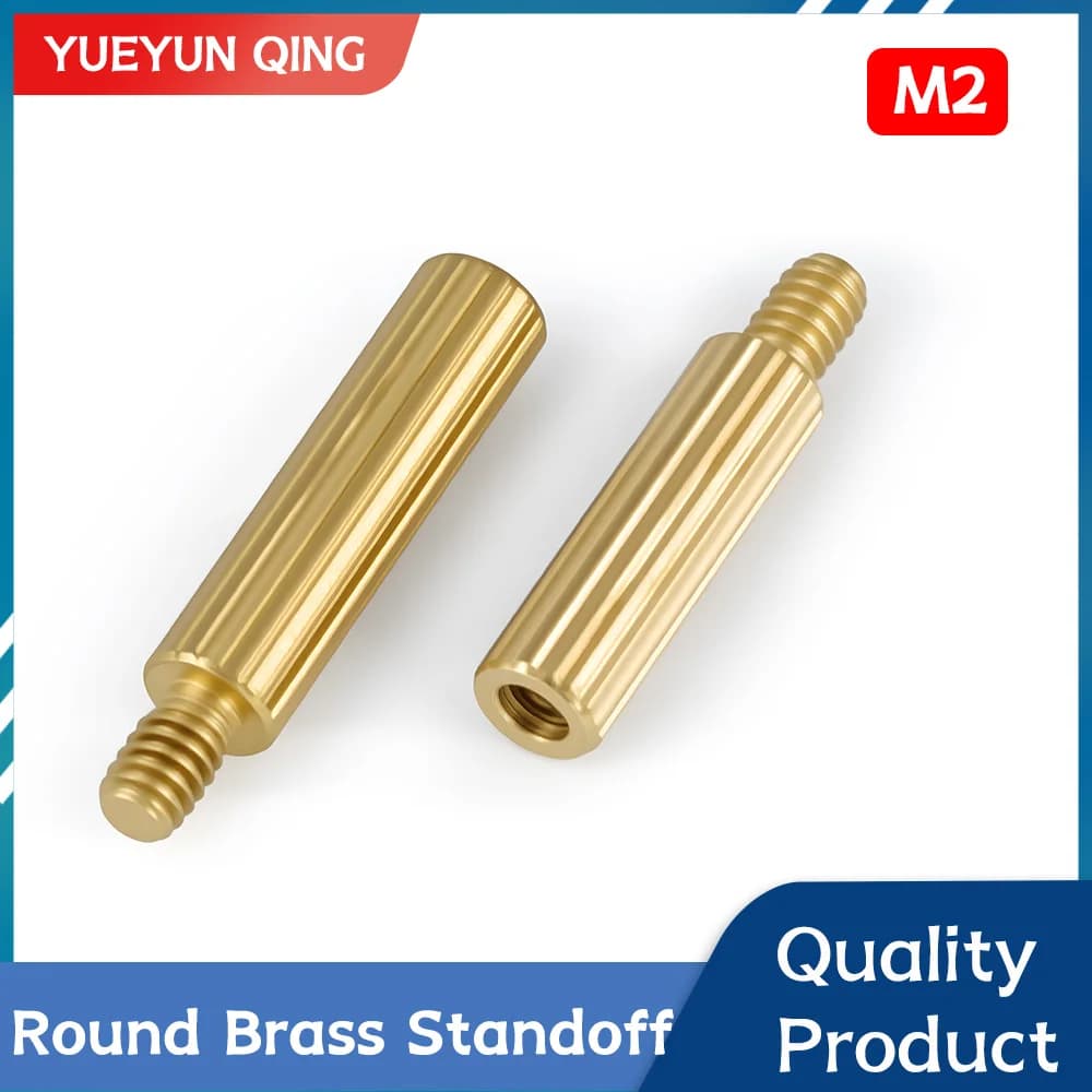 Brass Threaded Motherboard Standoff M2 Male to Female Board Rack Stud Spacing Screws Bolts Round PCB Support Column Pillars