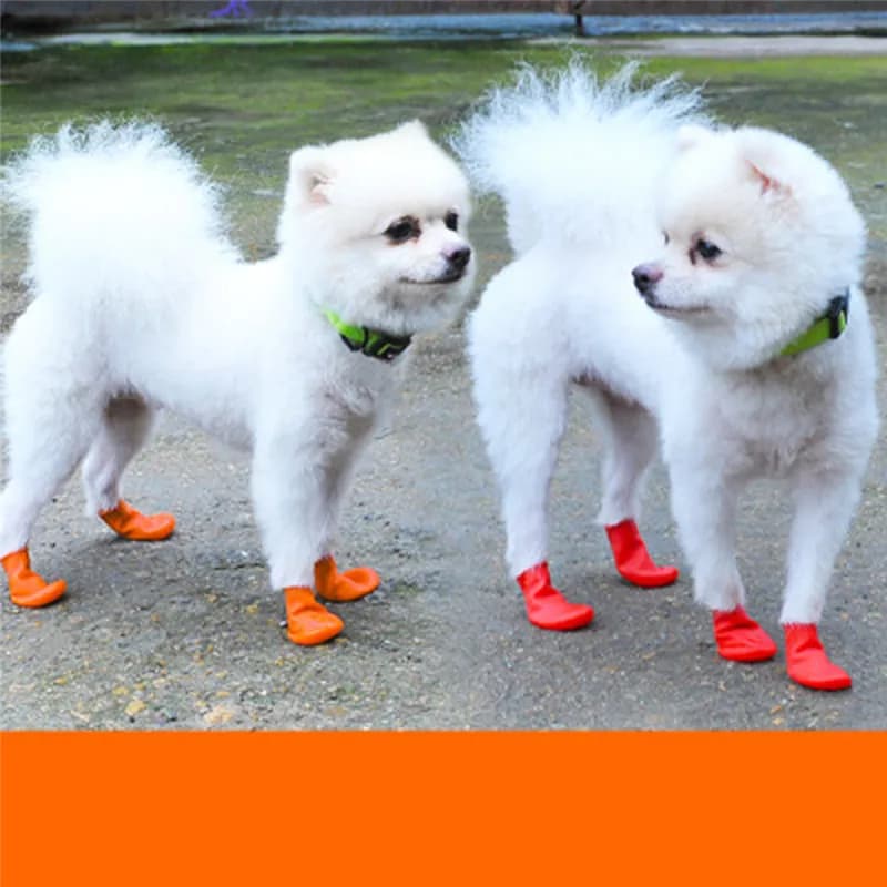4 pezzi/set protezione per zampe impermeabile palloncino stivali da pioggia in gomma calzini per gatti calzature antiscivolo scarpe per cani da compagnia cucciolo