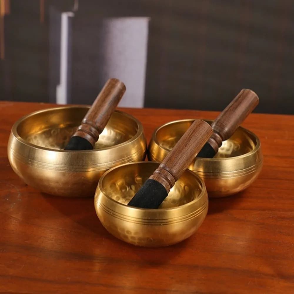 Soft Cushion Nepalese Singing Bowl Home Decor Stress Relief Tibetan Singing Bowl Set with Stick Therapeutic Use Sound Bowl