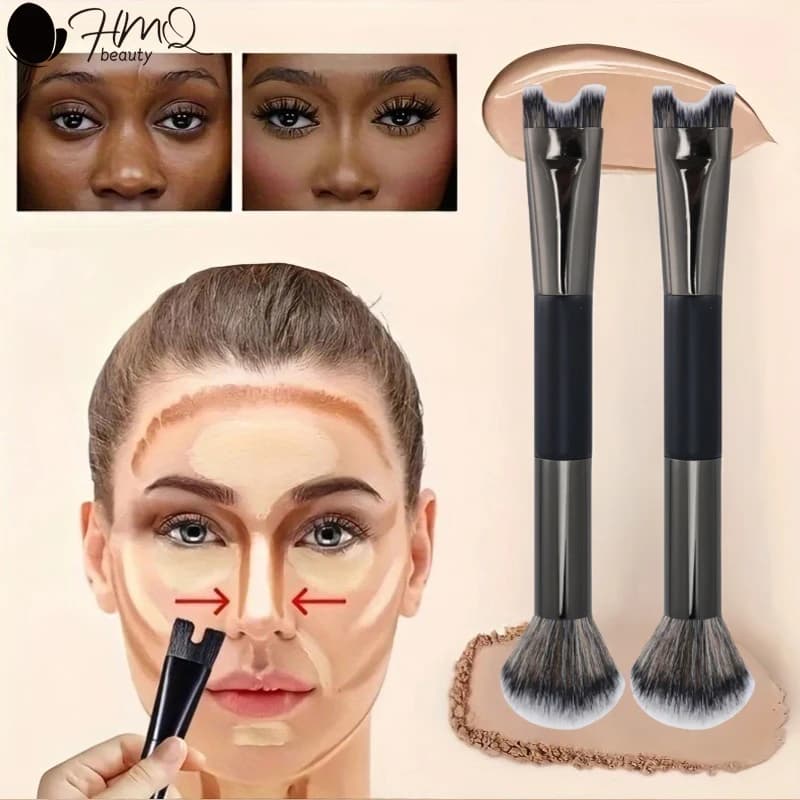 U shaped double head makeup brush Set of nose contour brush Shade for makeup tools to shape your nose
