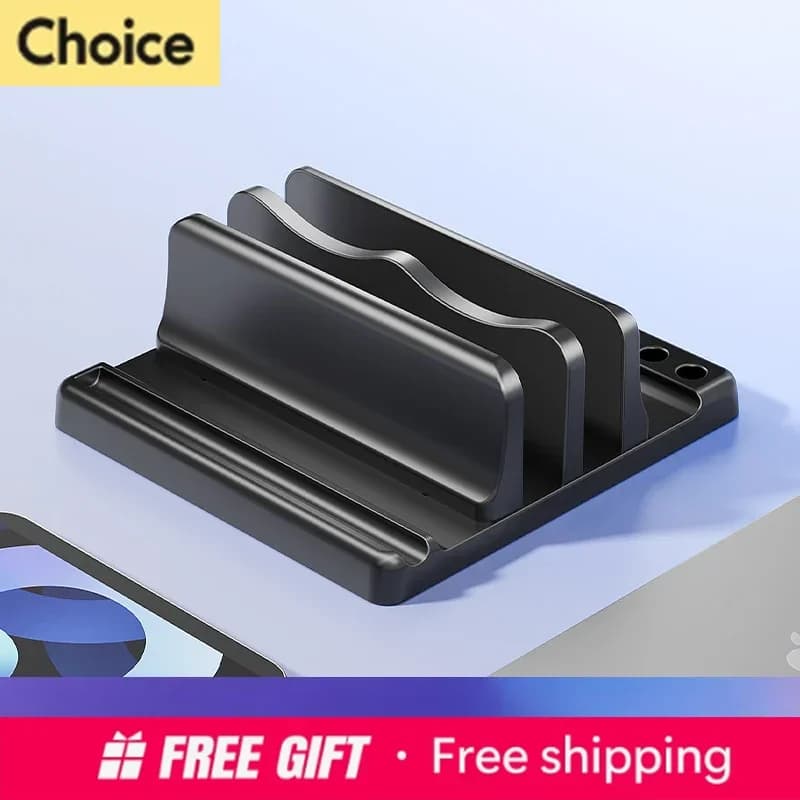 1pcs/2pcs Universal 3/2 Slots Desk Laptop Holder Vertical Laptop Stand Laptop Docking Station Stand Desk Storage For Tablet Ph