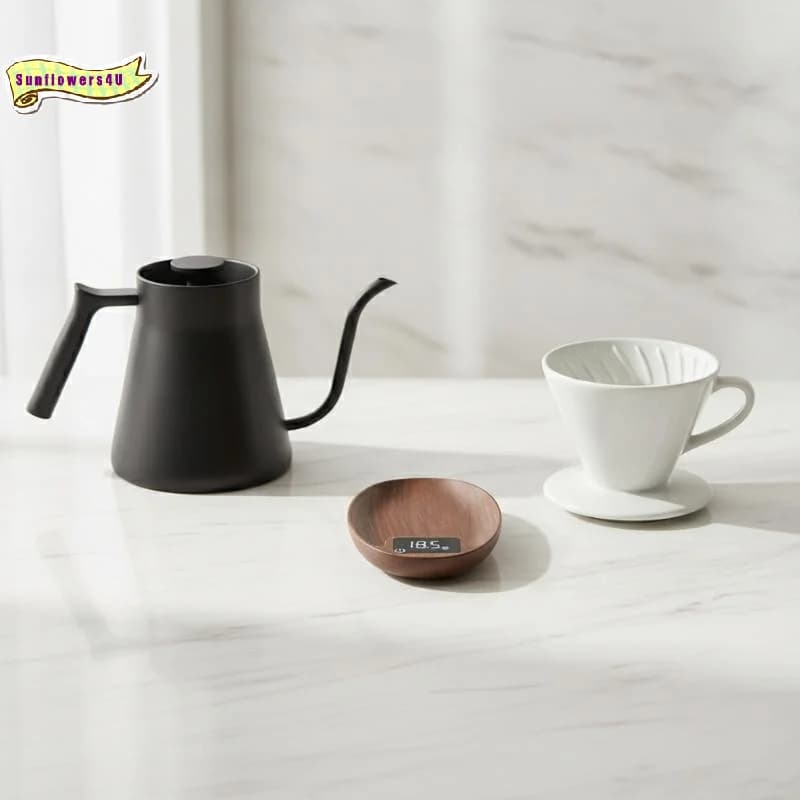 Wood Grain Digital Coffee Weighing Scale 0.1g High Precision Touch Control Waterproof Surface for Home Espresso Making