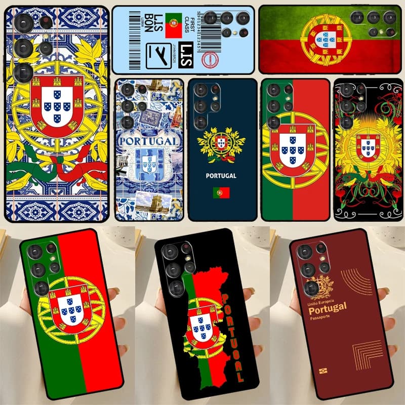 Custodia per telefono con stampa passaporto portogallo per Samsung Galaxy S23 S20 FE S21 Ultra S22 Plus Nota 10 20 S8 S9 S10 Plus Cover