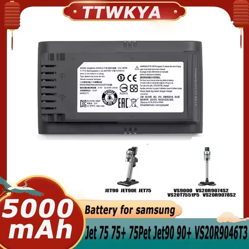 Batteria Originale al 100% VCA-SBT90 per Aspirapolvere Portatile Senza Fili Samsung Vs9000 Jet90 Jet75 Jet90E