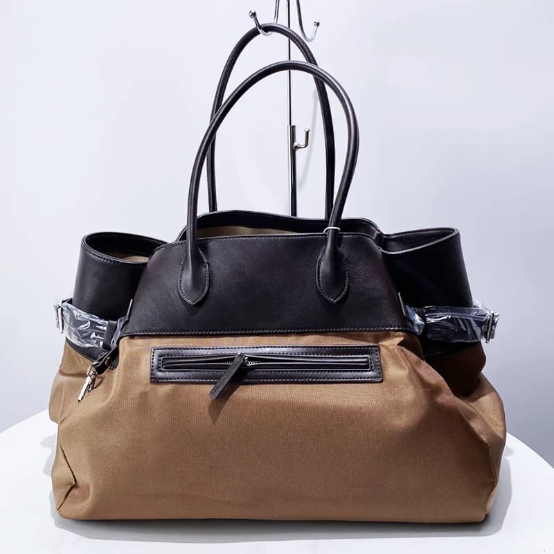 Women's genuine leather handbags designer luxury handbags 2024 novelties In canvas with large capacity shoulder inner pocket