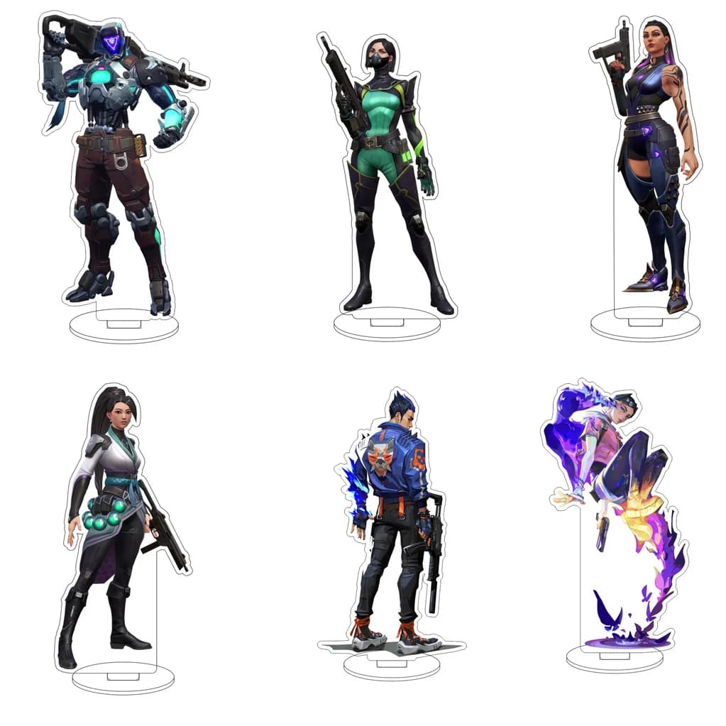 16CM Anime ‌Valorant Phoenix Jett Raze Reyna Neon Yoru Waylay Sage Cos Acrylic Figure Stand Ornaments Exquisite Gifts