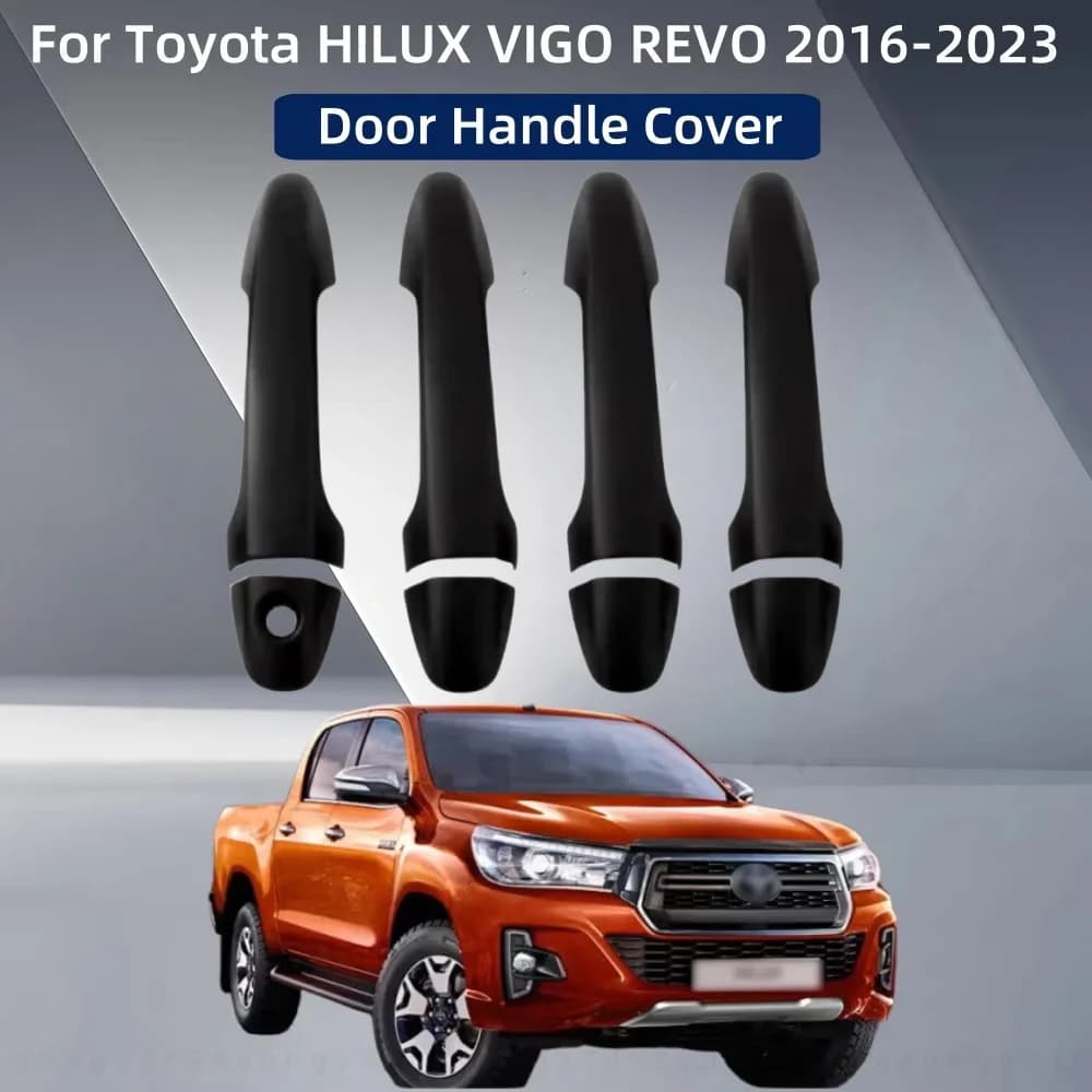 Accessori per la modifica dell'auto Maniglia della porta Copertura Trim Pasta Stile Carbonio Per 4 porte Toyota HILUX VIGO REVO 2O16 2017 2018-2023