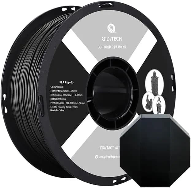 High-Speed PLA Filament 1.75mm, 400mm/s Printing, 1KG Spool, Black, for Most FDM Printers