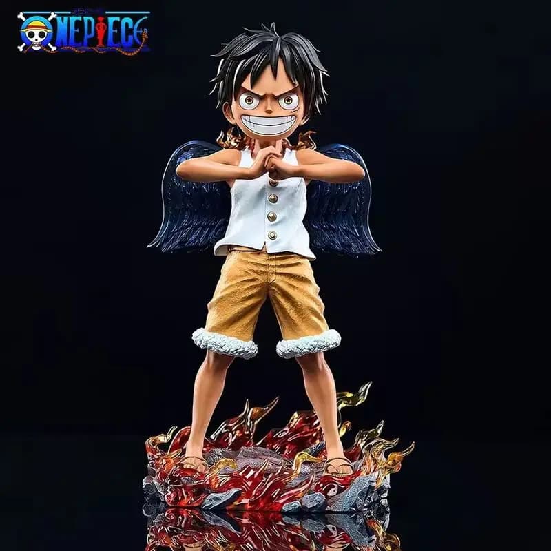 Statua da Collezione One Piece Seraphim Luffy 17cm in PVC Dipinta, Modello Anime per Decorazione Desktop