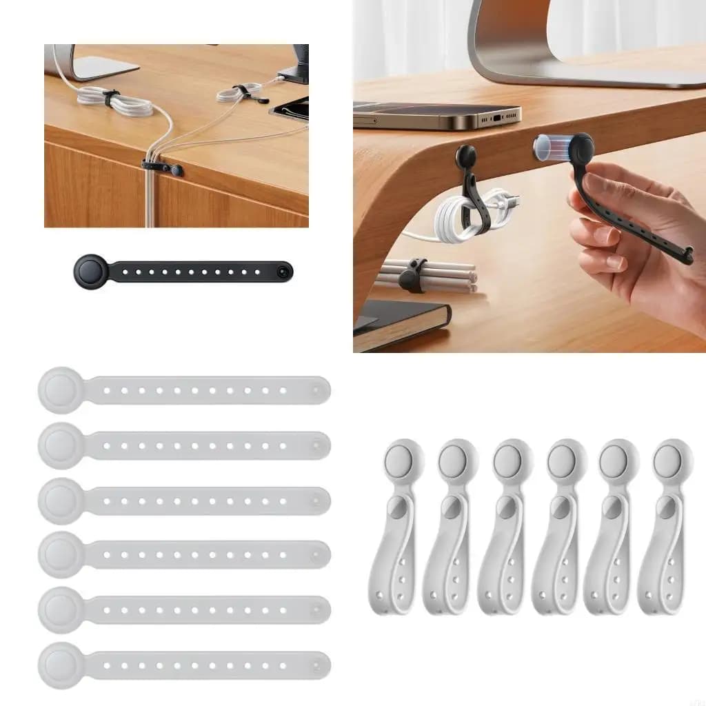 27ra 6pcs silicone cavo cavo avvolgitore per scrivania e l'organizzazione ufficio