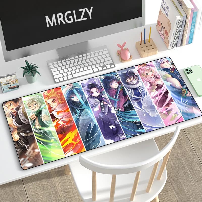 MRGLZY Anime Kimetsu No Yaiba Mouse Pad Grande Demon Slayer Tappetino da scrivania Tappeto Computer Gamer Gaming Accessori periferici MousePad
