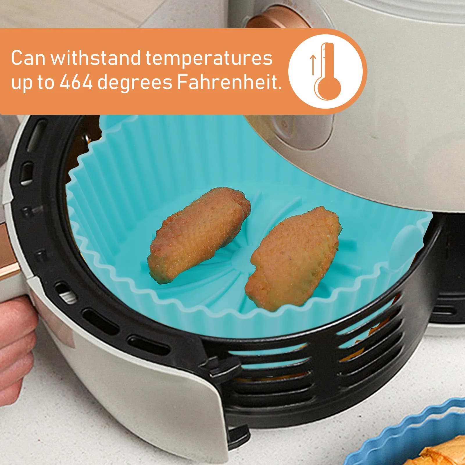 Tappetino in Silicone Premium Antiaderente per Friggitrice ad Aria, per Cuocere Patatine, Ali di Pollo, Pane e Snack, Resistente al Calore, Lavabile e Riutilizzabile