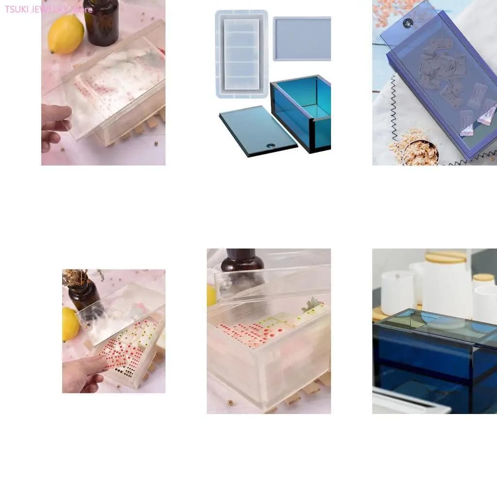62KE Scatola per con coperchio Stampo in silicone Tovagliolo per fazzoletti per scacchi per custodia in resina