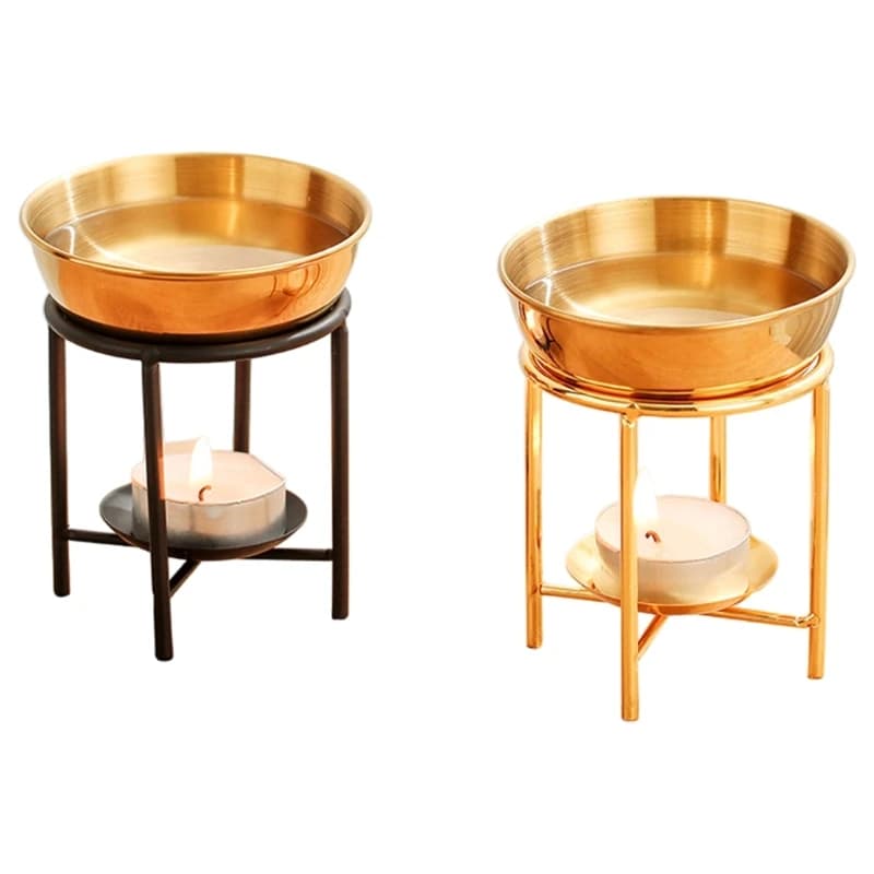 Oil burner support for essential oils diffuser with stainless steel bowl oil diffuser