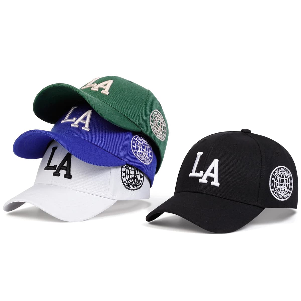 Berretti da baseball con ricamo lettera LA per bambini Cappelli casual regolabili per esterni primavera autunno Cappello per protezione solare da viaggio per ragazza ragazzo