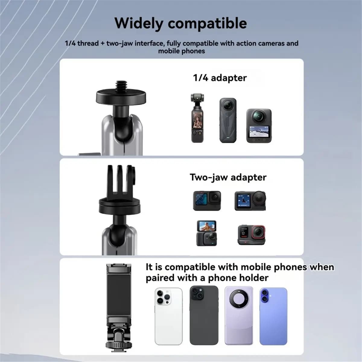 OKgood Suction Cup Car Mount for DJI Pocket 3/Action 5 Pro Action Camera Mounting Accessory Windshield Stand Bracket