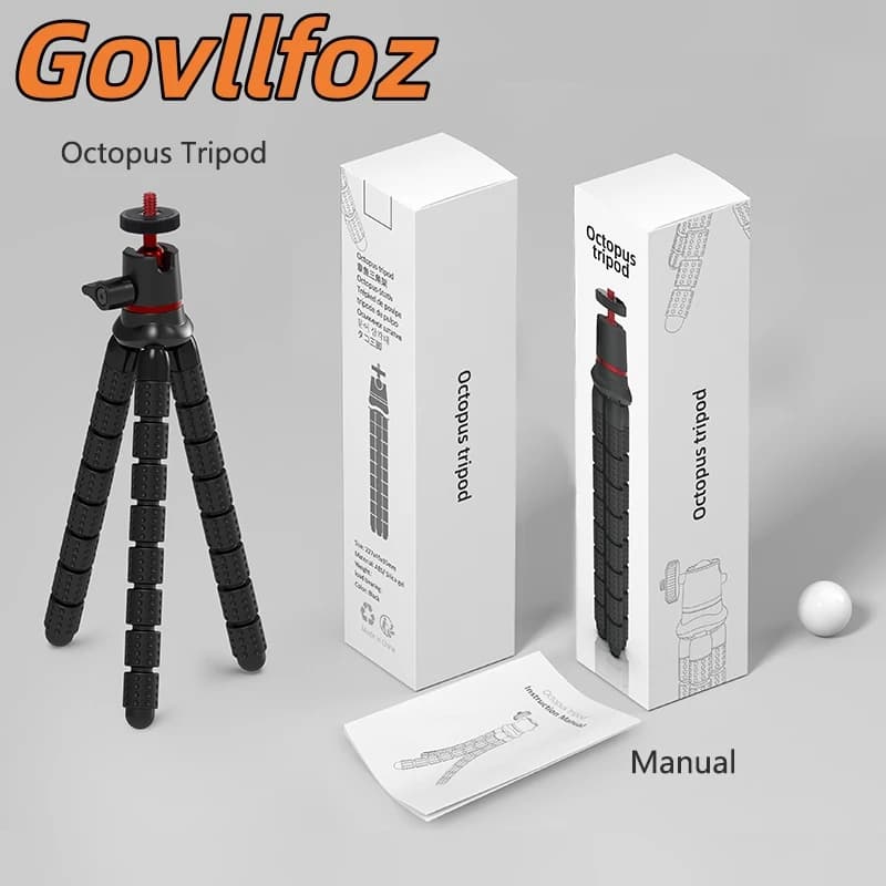 Mini Treppiede Universale Flessibile a Forma di Polpo per Fotografia, Supporto per Telefono, Fotocamera e Webcam, Clip per Smartphone, Monopiede e Supporto Treppiede