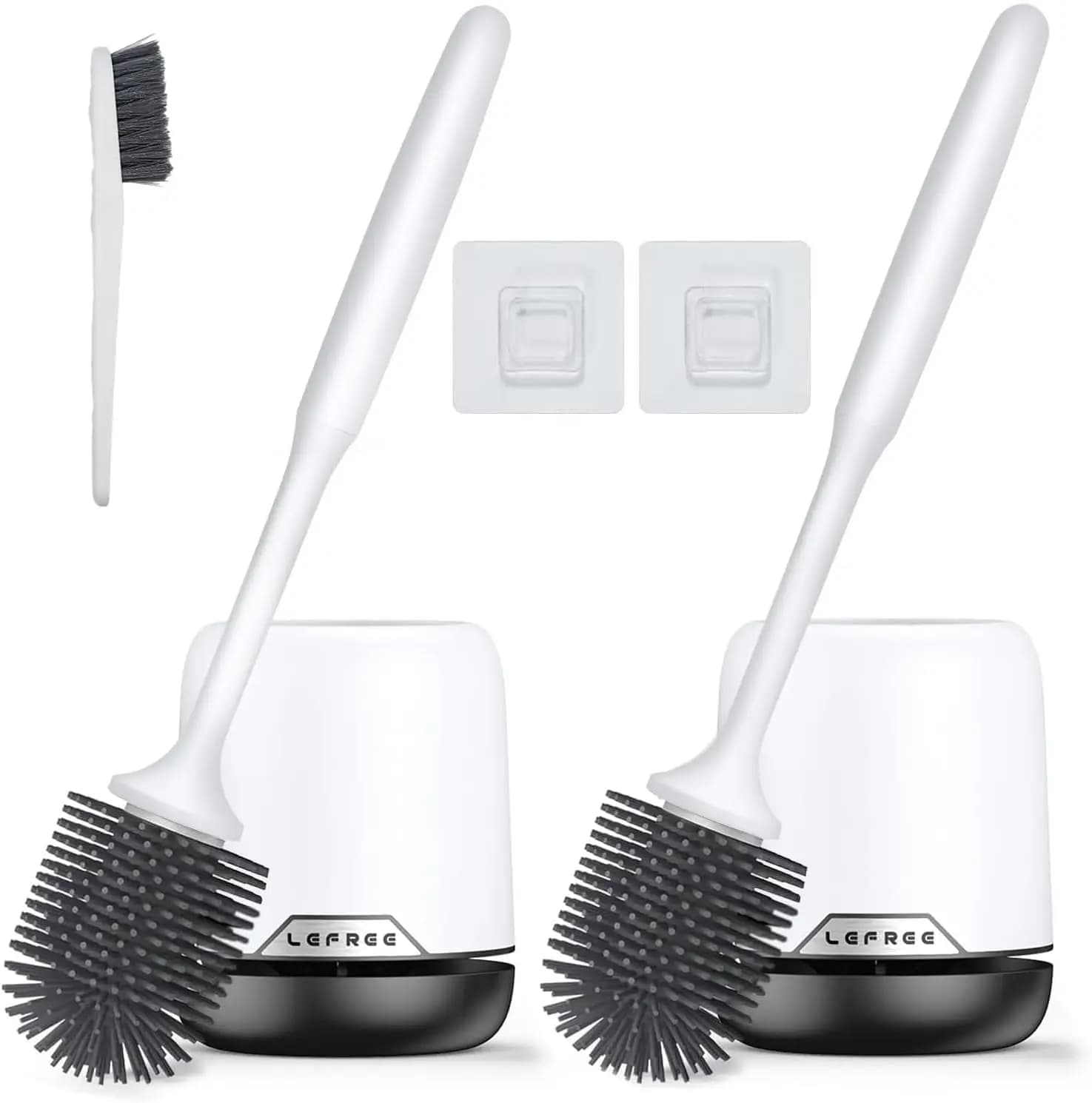 Set di 2 Spazzole per WC in Silicone, Spazzola in Gomma per WC con Supporto Ventilato, Bagno