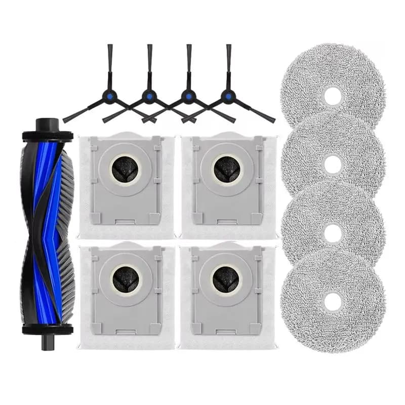 N85R-For Ecovacs DEEBOOT Mini Vacuum Cleaner 13PCS Replacement Parts- Main Brush, Side Brush, HEPA Filter, Mop Pad, Dust Bag