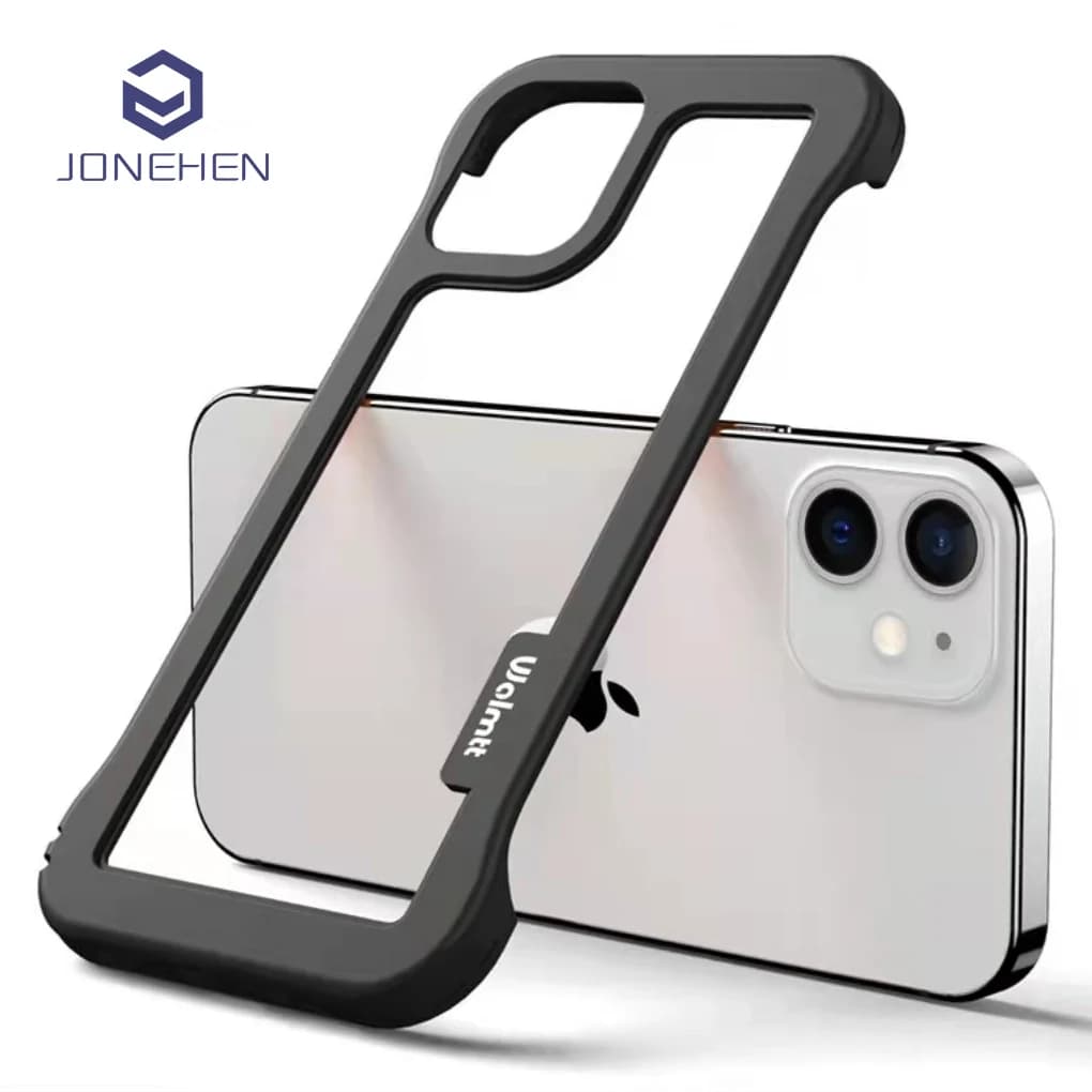 Dissipazione del calore senza copertura Custodia paraurti per iPhone 15 14 13 12 Mini 11 Pro Max 7 8 6 Plus XS XR Telaio in silicone antiurto
