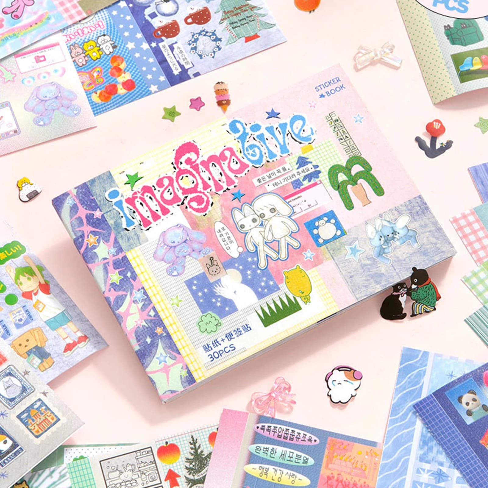 Cartoon Die-Cut Sticker Book Aesthetic Picture Anime Stuff Scrapbook Kit for Journal Diary Planner Album Phone Case