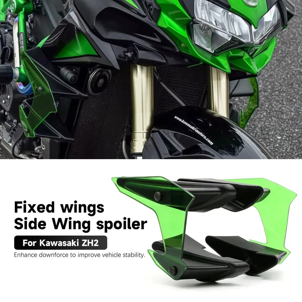 For Kawasaki ZH2 Z H2 2020-2025 2026 Motorcycles Side Winglet Spoiler Wing Fairing Fixed Wing DOWNFORCE NAKED FRONTAL SPOILERS