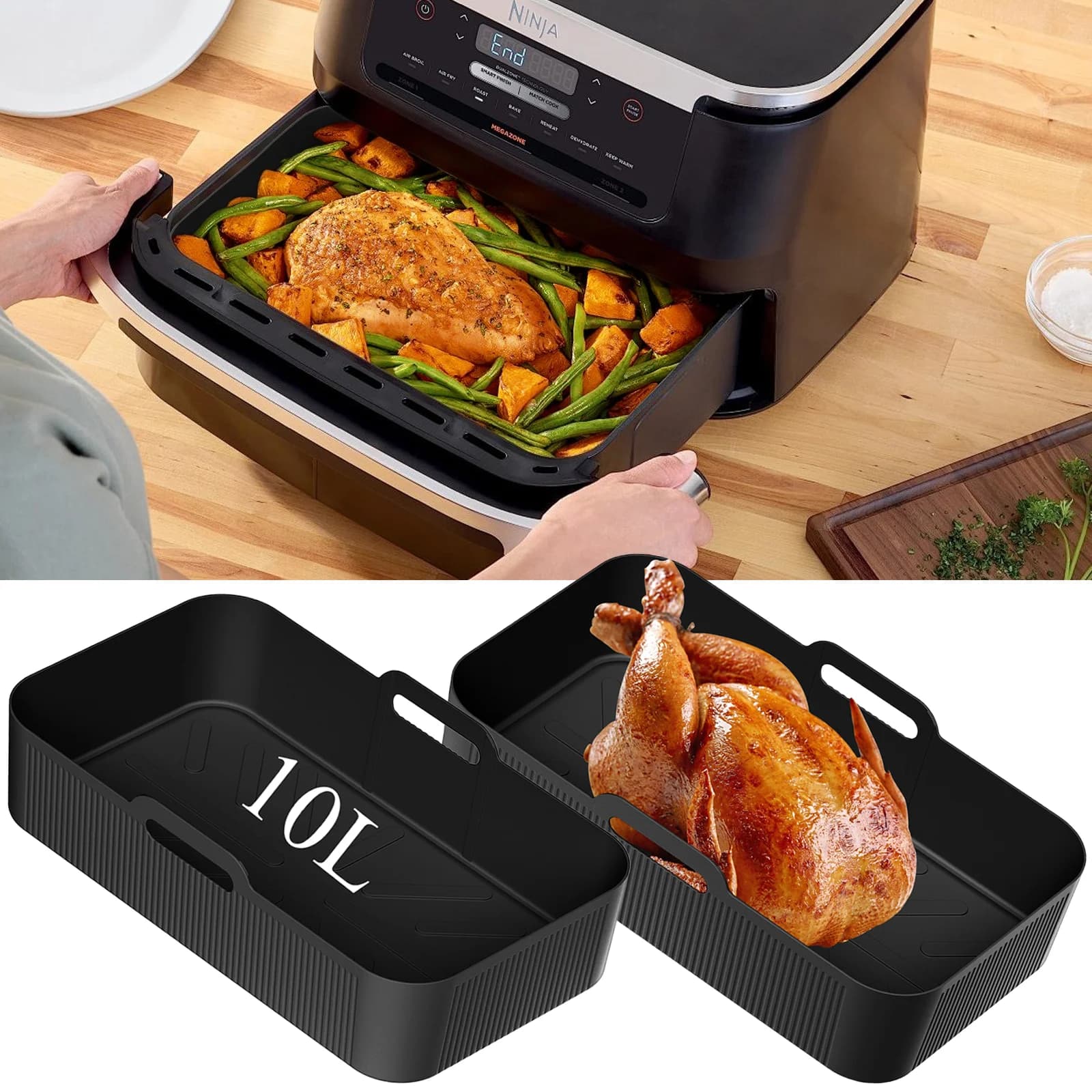 Rivestimento in Silicone per Friggitrice ad Aria NinjaAF500, Antiaderente, Resistente al Calore, Facile da Pulire, Accessorio per Cucinare, Cestello per Friggitrice ad Aria