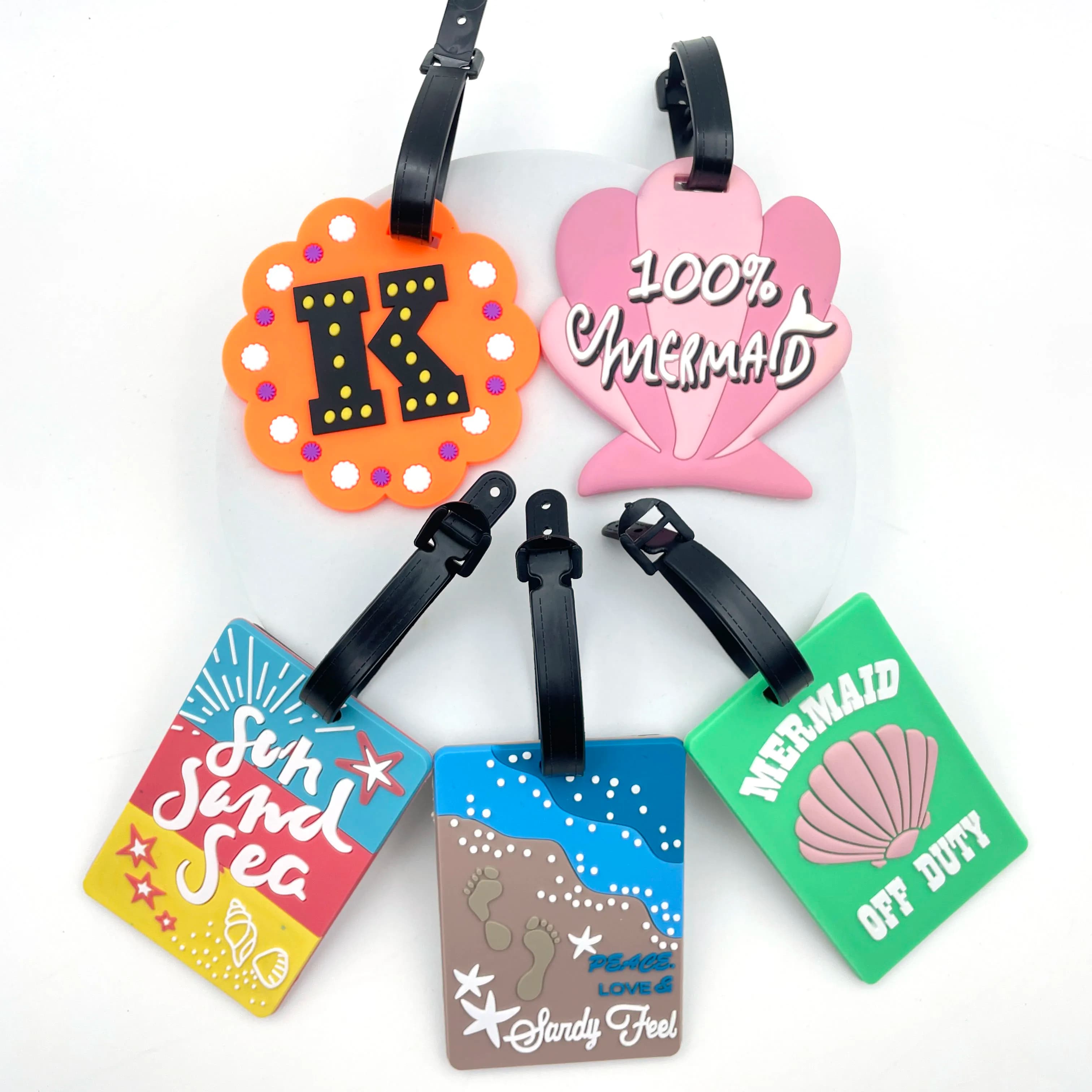 1 pz valigia da viaggio etichette per bagagli accessori simpatico cartone animato etichetta per bagagli valigia in plastica siliconica porta indirizzo copertura della carta bus