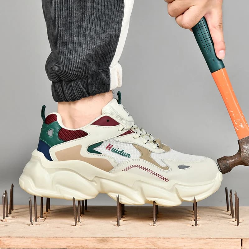 Scarpe antinfortunistiche Scarpe da lavoro da uomo Scarpe da ginnastica antinfortunistiche leggere e comode con puntali in acciaio Scarpe da ginnastica da lavoro maschili antiscivolo traspiranti
