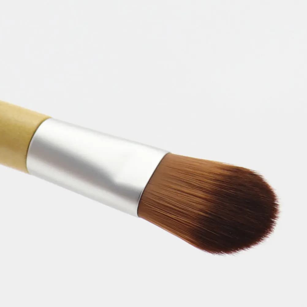 2 foundation brushes, mini lightweight and portable brushes, with smooth wooden handle, soft nylon fiber makeup tools