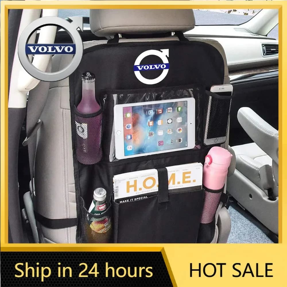 Coprivolante e Organizer per Sedile Auto con Tasche Multiple, Borsa Portaoggetti Sospesa per Volvo XC90 XC60 C30 T6 S60 C70 V4